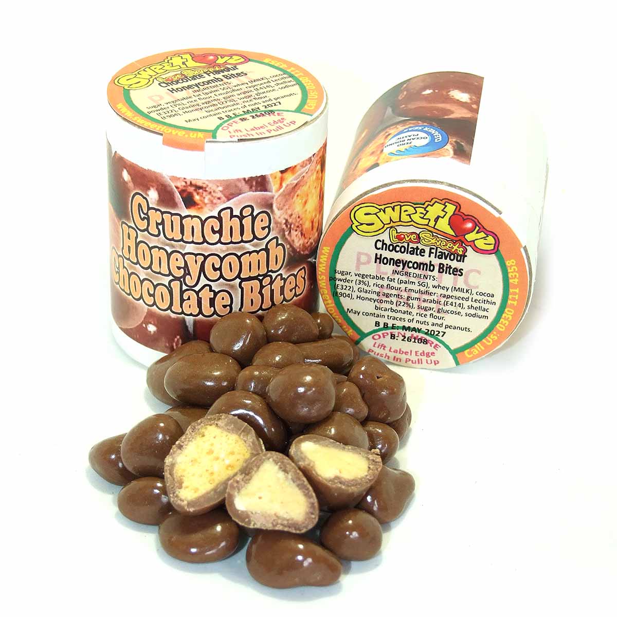 Chocolate Flavoured Honeycomb Bites.
